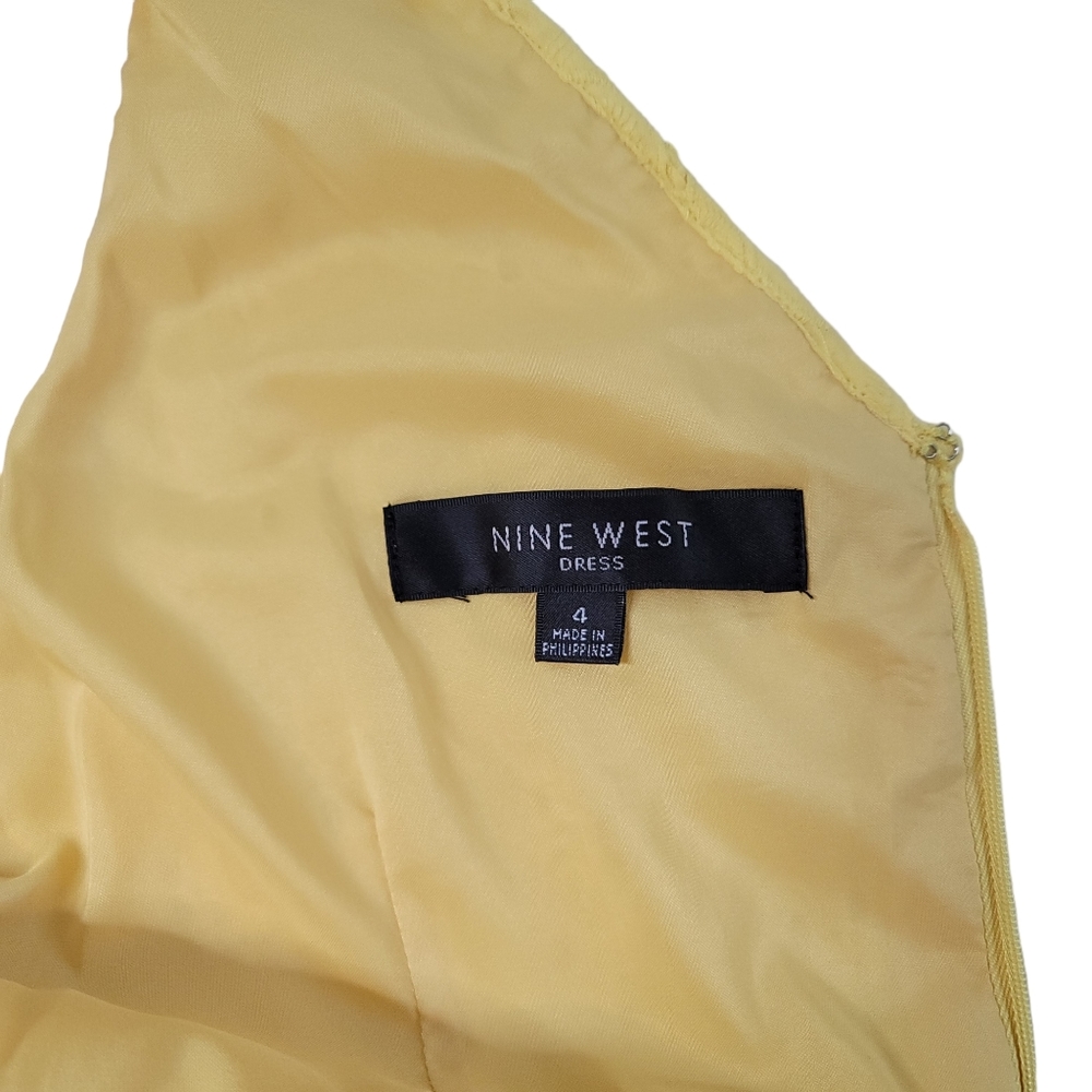 NINE WEST yellow eyelet criss cross wrap dress - Picture 7 of 8